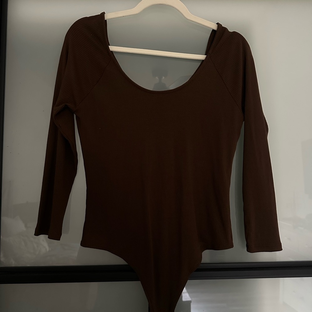 Brown Long Sleeve Bodysuit